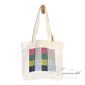 NWT Rainbow BeYou Tan Canvas Tote Bag